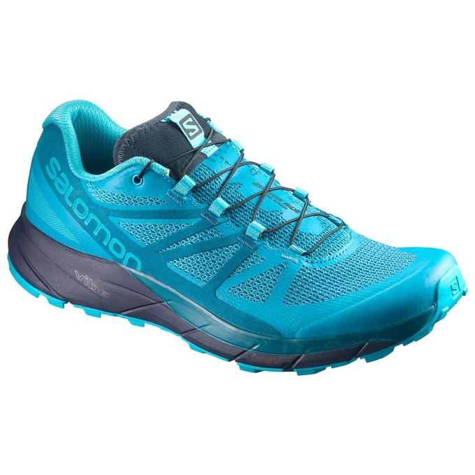 Women\'s Salomon SENSE RIDE W Trail Running Shoes Blue | US-VQJD371