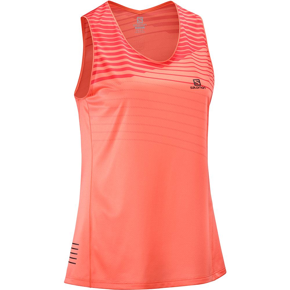 Women's Salomon SENSE W T Shirts Orangered | US-TYHQ147