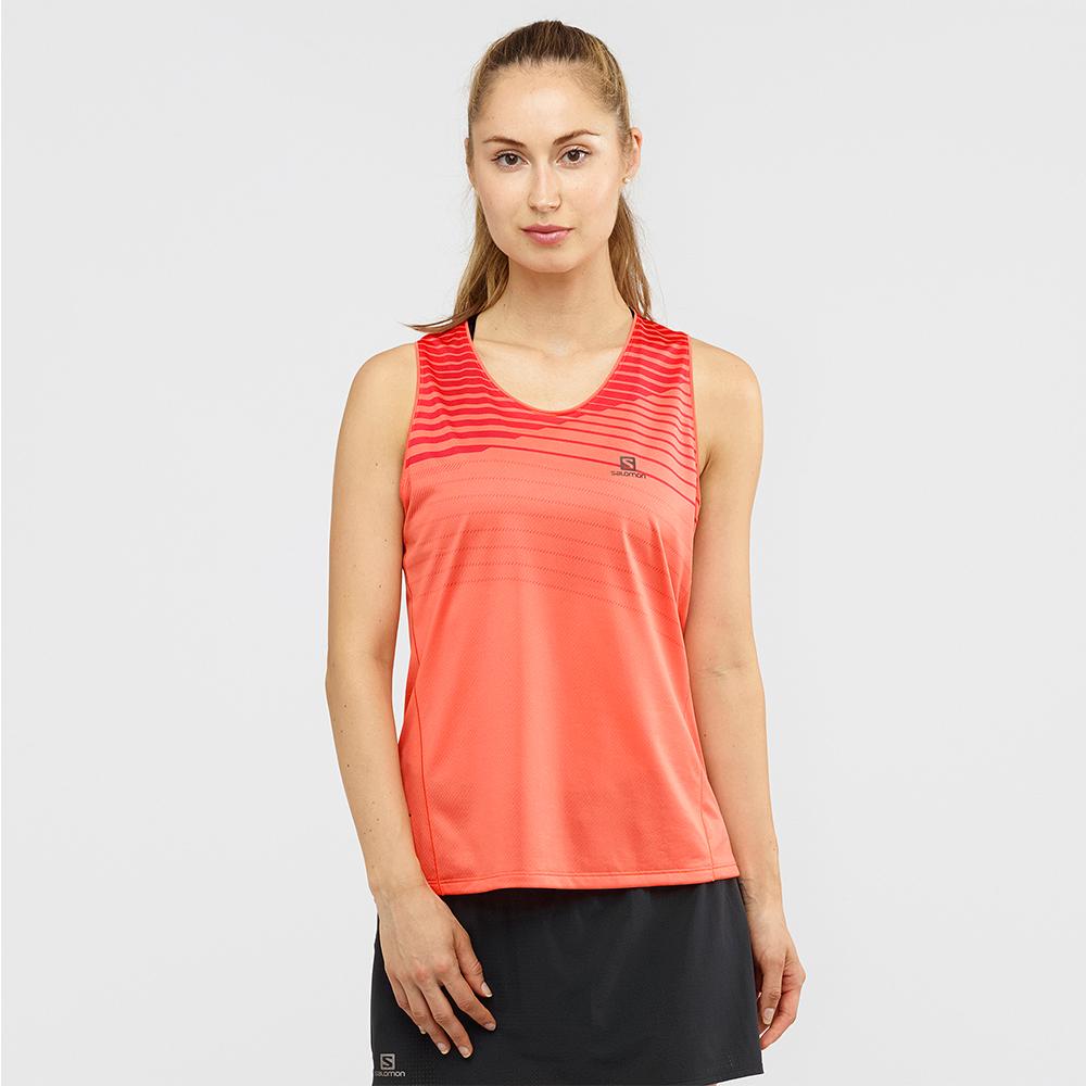 Women's Salomon SENSE W T Shirts Orangered | US-TYHQ147