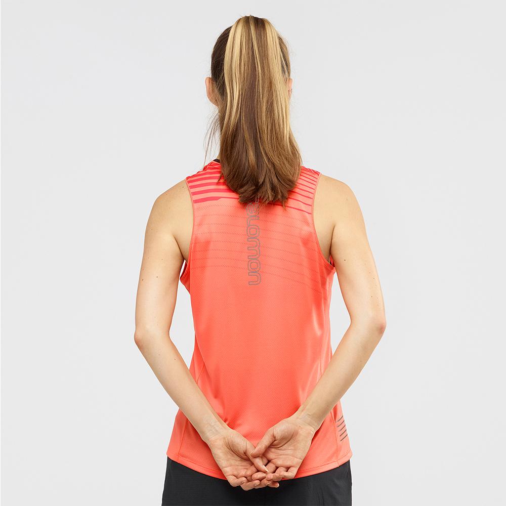 Women's Salomon SENSE W T Shirts Orangered | US-TYHQ147