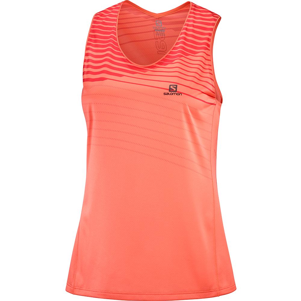 Women\'s Salomon SENSE W T Shirts Orangered | US-TYHQ147