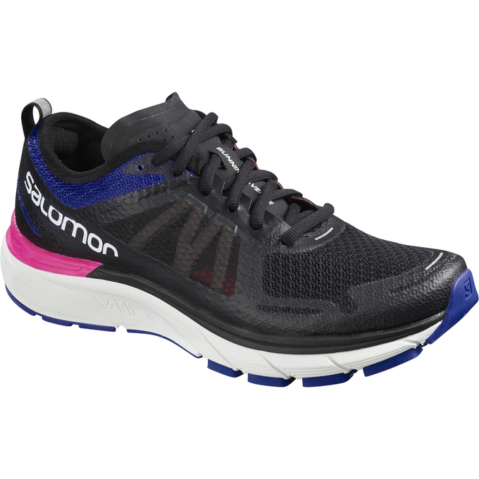 Women\'s Salomon SONIC RA MAX W Running Shoes Black White | US-HFLC759