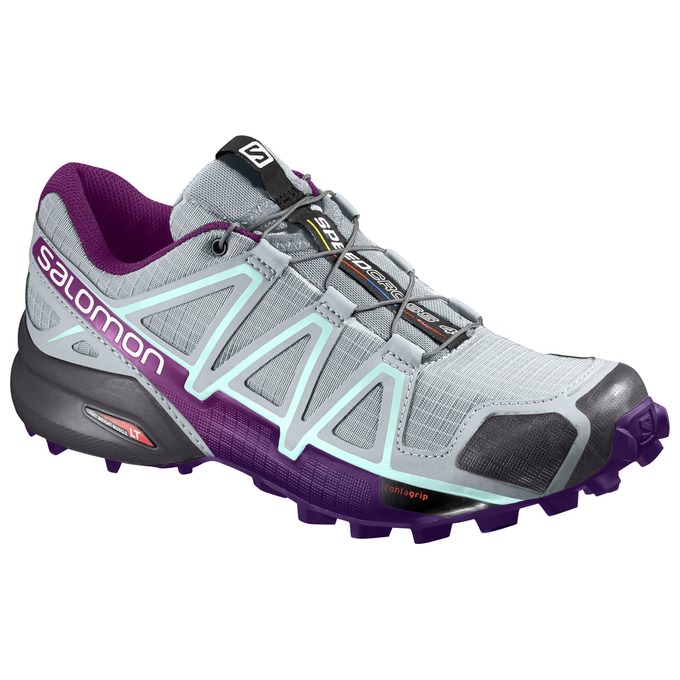 Women\'s Salomon SPEEDCROSS 4 W Trail Running Shoes Silver Purple | US-USJB693