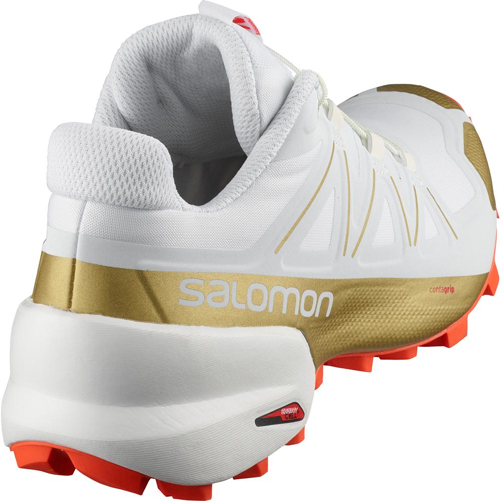 Women's Salomon SPEEDCROSS 5 GTS W Trail Running Shoes White | US-OYMK754