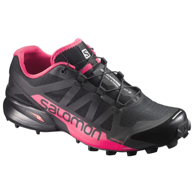 Women\'s Salomon SPEEDCROSS PRO 2 W Trail Running Shoes Black / Pink | US-IWPX983