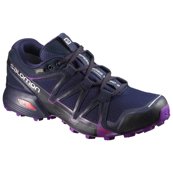 Women\'s Salomon SPEEDCROSS VARIO 2 GTX W Trail Running Shoes Navy | US-MQDW841