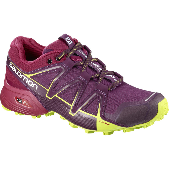 Women\'s Salomon SPEEDCROSS VARIO 2 W Trail Running Shoes Burgundy | US-BMVG385