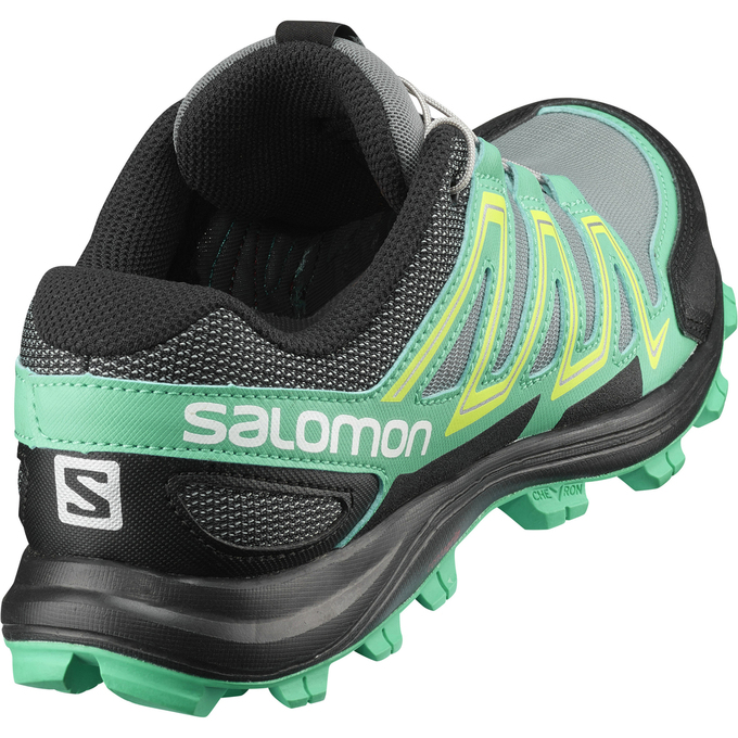 Women's Salomon SPEEDTRAK W Trail Running Shoes Silver / Green | US-GWBK374