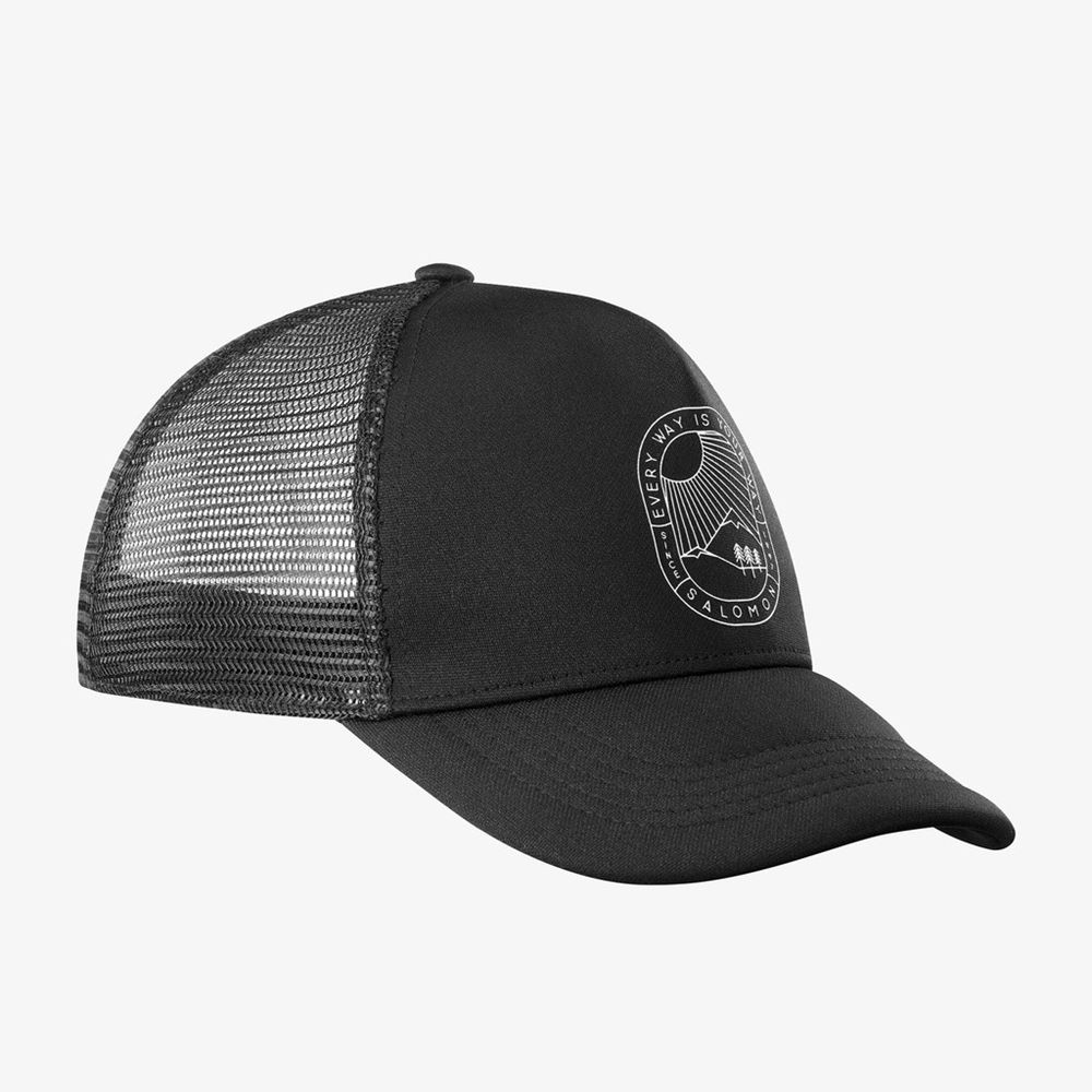 Women\'s Salomon SUMMER LOGO Caps Black | US-PDFR624