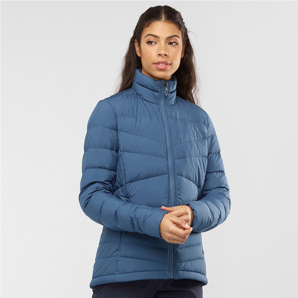 Women's Salomon TRANSITION DOWN JKT W Jackets Dark Denim | US-YREM016