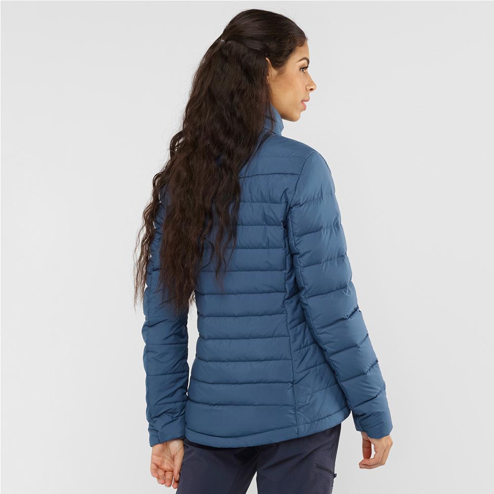 Women's Salomon TRANSITION DOWN JKT W Jackets Dark Denim | US-YREM016