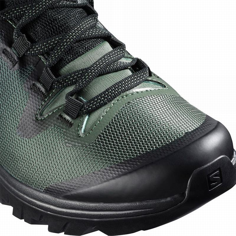 Women's Salomon VAYA GORE-TEX Hiking Shoes Black / Green | US-FGNO248