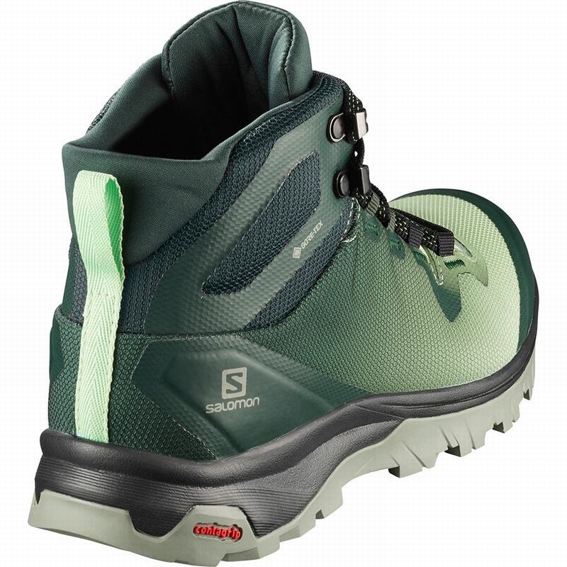 Women's Salomon VAYA MID GORE-TEX Hiking Shoes Green / Grey | US-EVHY849