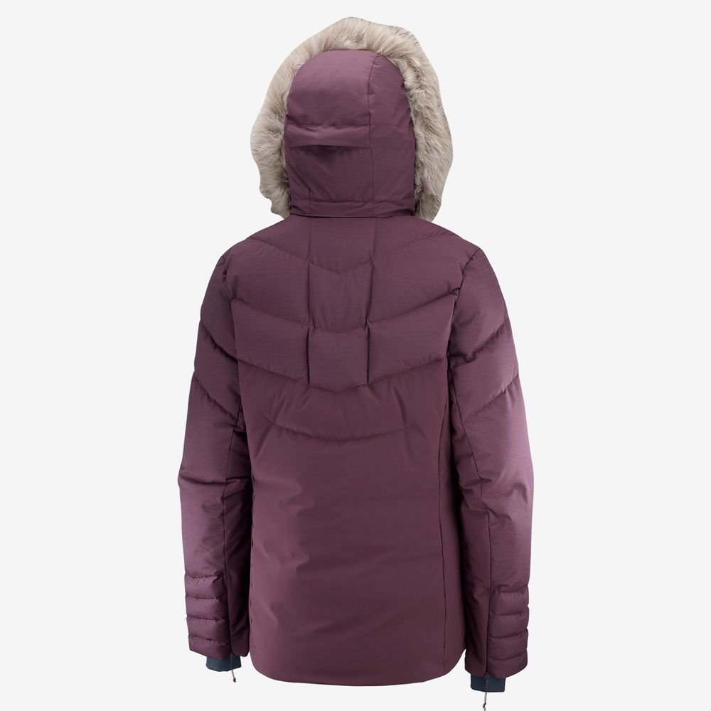 Women's Salomon WARM AMBITION W Ski Jackets Burgundy | US-JKUI810