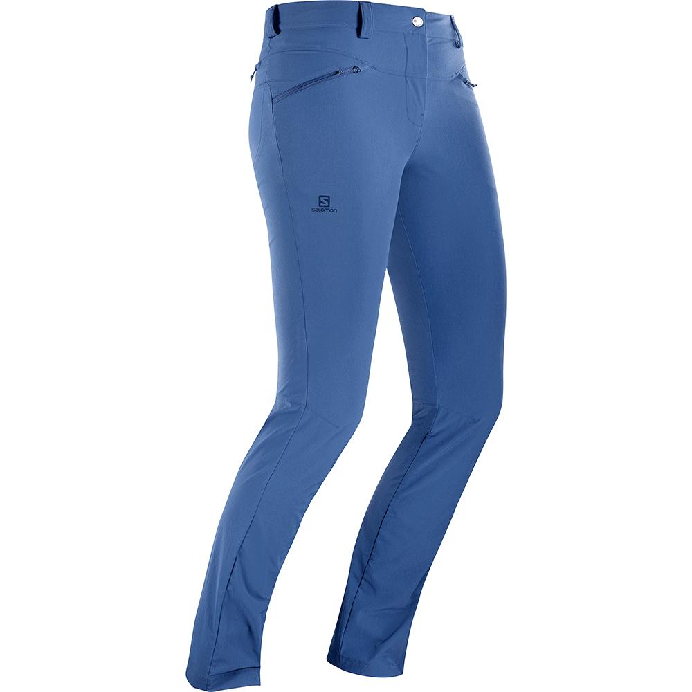 Women's Salomon WAYFARER STRAIGHT LT W Pants Dark Denim | US-ZJNB823