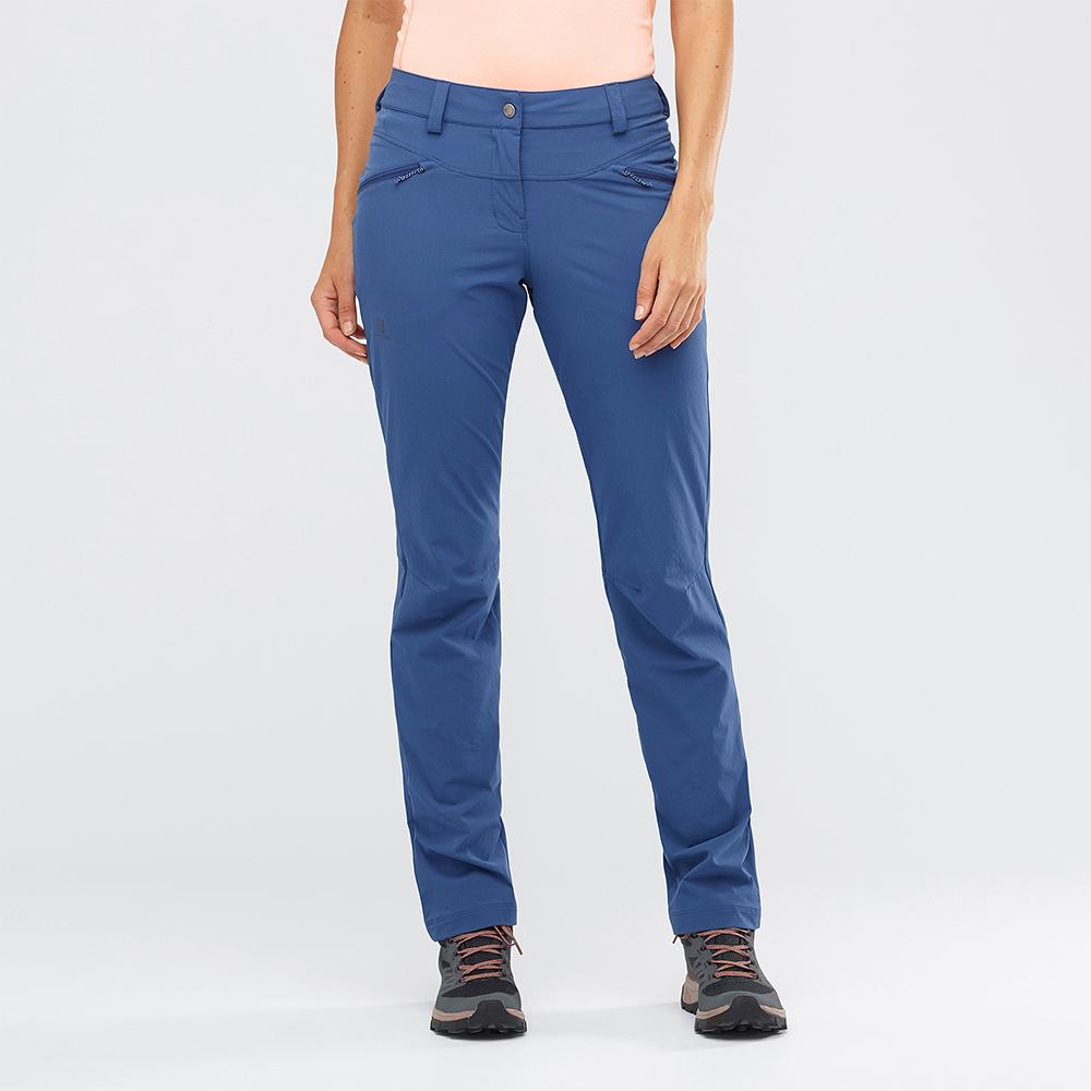 Women's Salomon WAYFARER STRAIGHT LT W Pants Dark Denim | US-ZJNB823