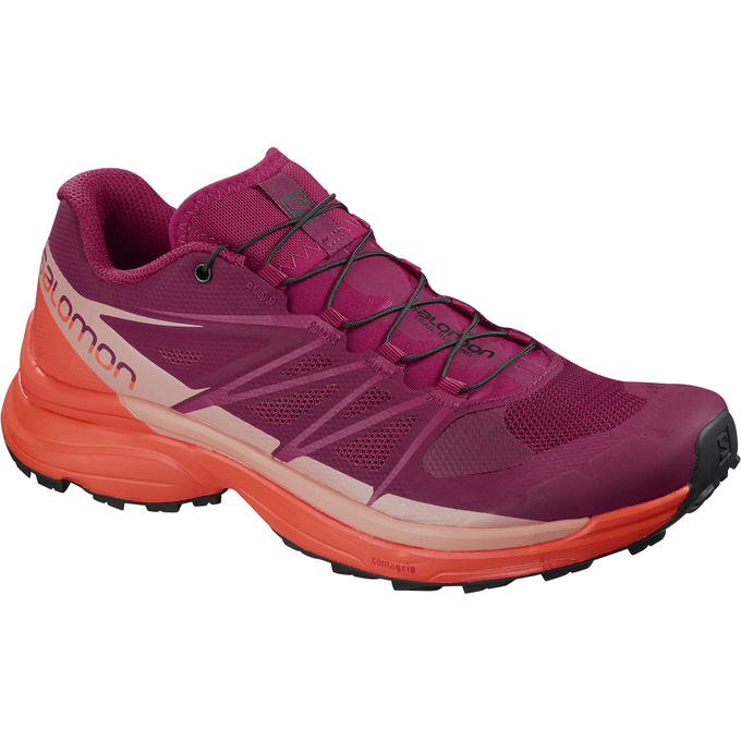 Women\'s Salomon WINGS PRO 3 W Trail Running Shoes Purple / Orange | US-YNEF816