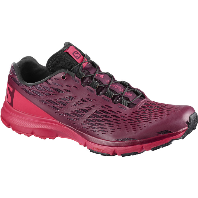 Women\'s Salomon XA AMPHIB W Running Shoes Burgundy | US-CUAK416