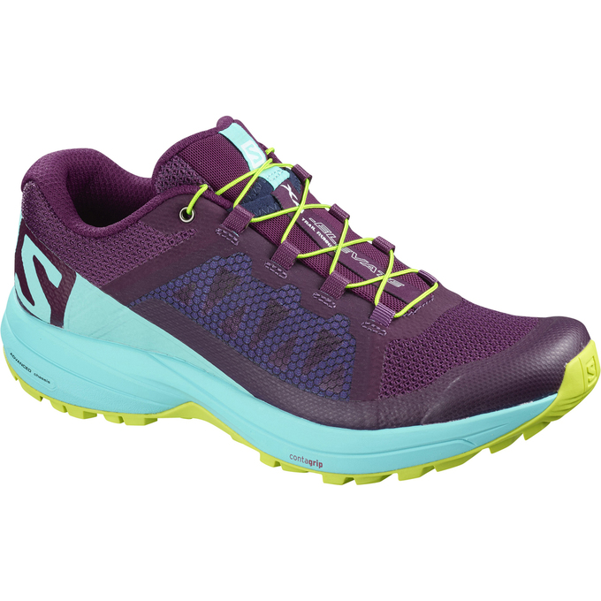 Women\'s Salomon XA ELEVATE W Trail Running Shoes Deep Purple / Blue | US-KCDY213