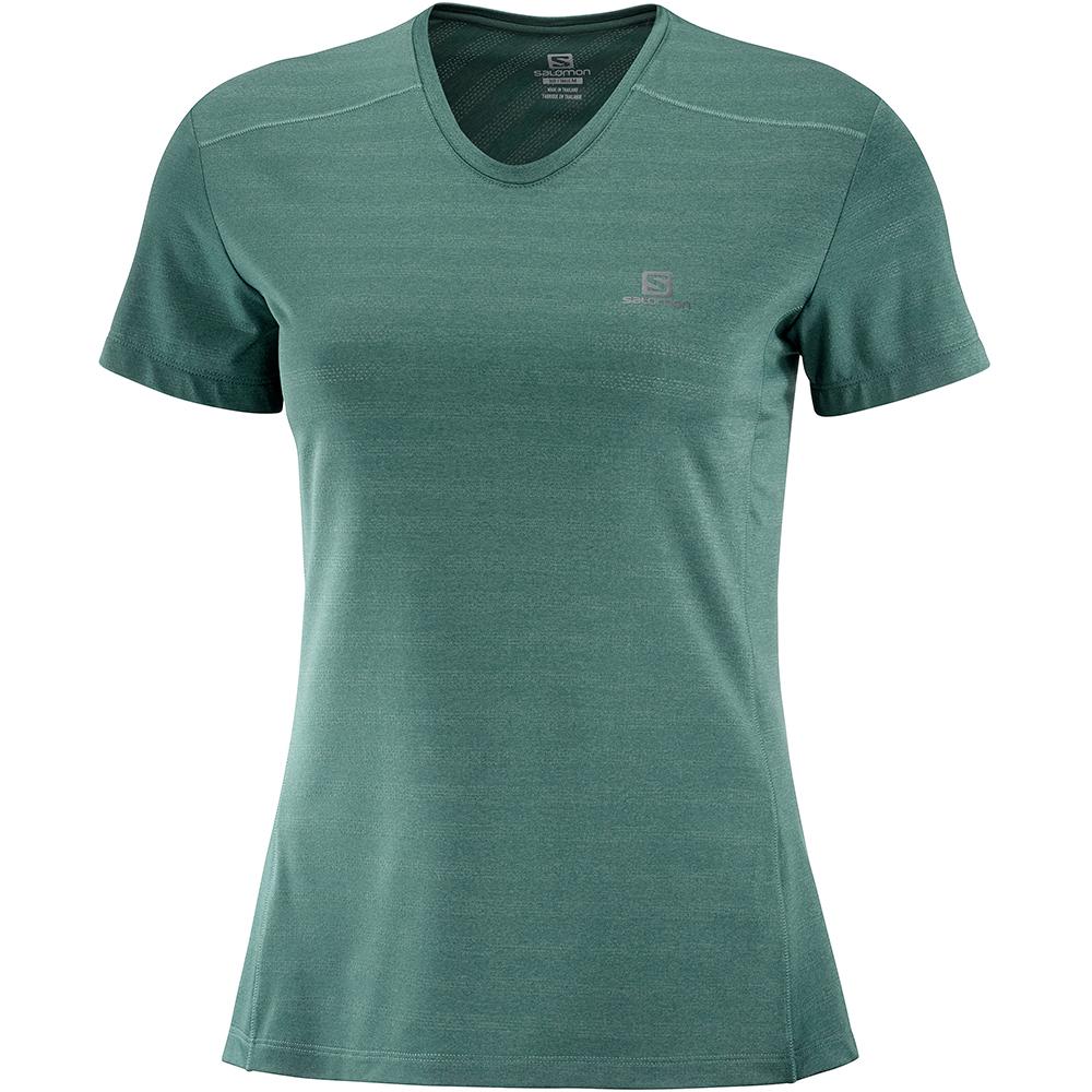 Women\'s Salomon XA W T Shirts Green | US-KGPT416