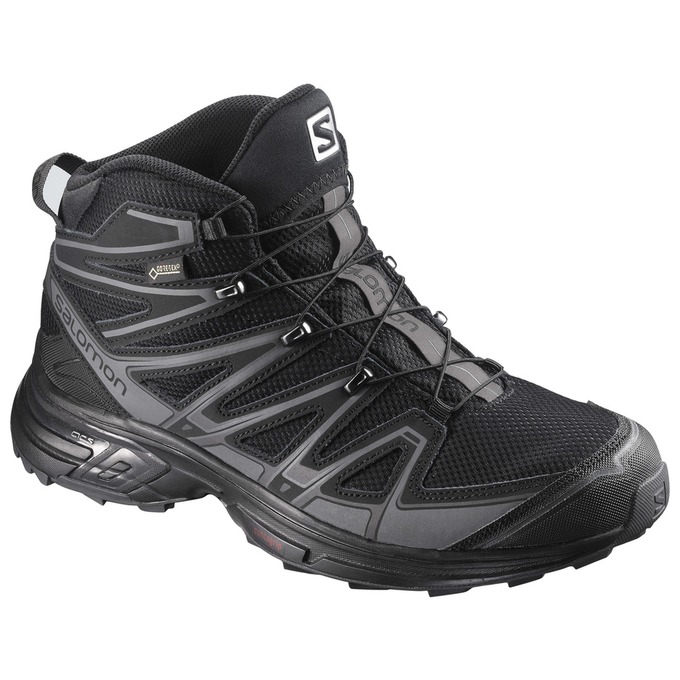 Women\'s Salomon X-CHASE MID GTX W Hiking Shoes Black | US-OLTB213