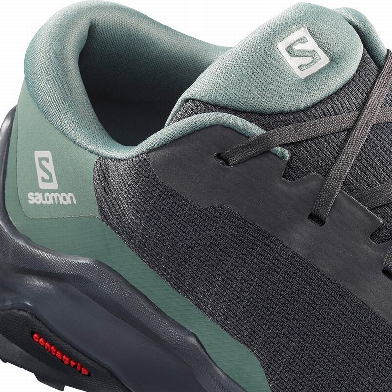 Women's Salomon X REVEAL Hiking Shoes Dark Grey / Green | US-KWTX731