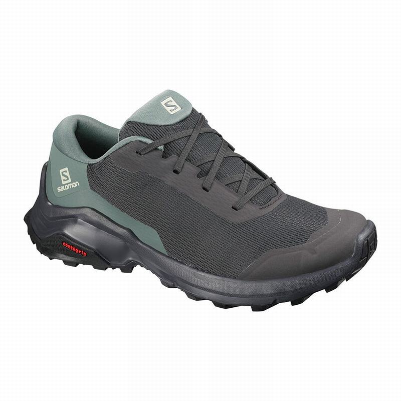 Women\'s Salomon X REVEAL Hiking Shoes Dark Grey / Green | US-KWTX731