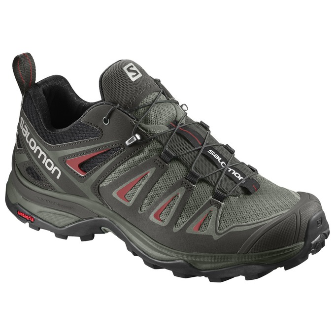 Women\'s Salomon X ULTRA 3 W Hiking Shoes Black / Olive | US-FREY608