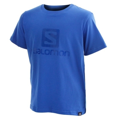 Kids' Salomon ACHIEVE SS B T Shirts Blue | US-IUFY654