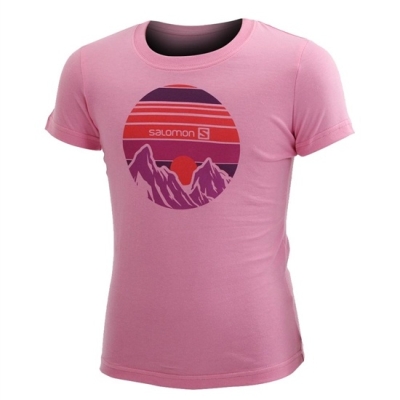 Kids' Salomon LEVELS SS G T Shirts Pink | US-YBVW985