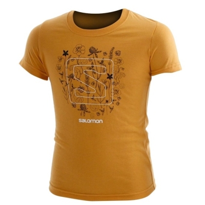 Kids' Salomon POPPY SS G T Shirts Yellow | US-LPAW273