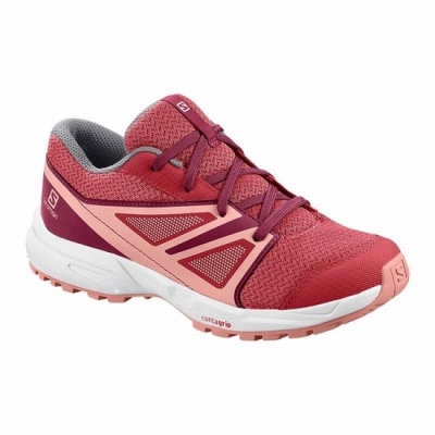 Kids' Salomon SENSE J Running Shoes Dark Red Rose / Red | US-VTFO253