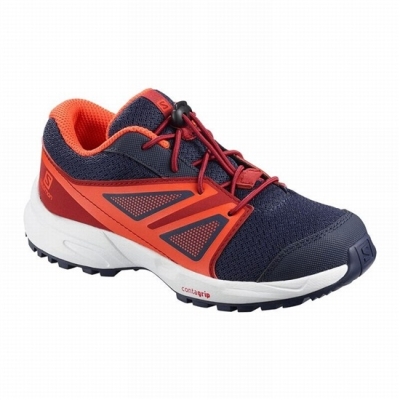 Kids' Salomon SENSE K Trail Running Shoes Blue / Red | US-QKGI162