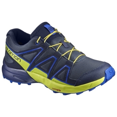 Kids' Salomon SPEEDCROSS J Trail Running Shoes Navy | US-MFJR910