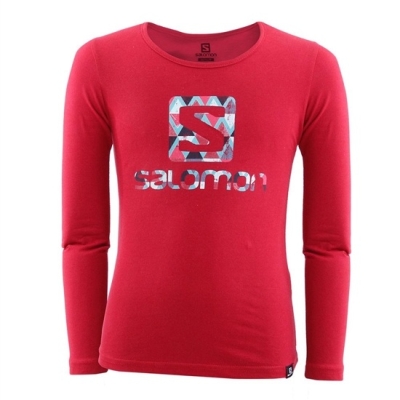 Kids' Salomon SWAZI LS G T Shirts Red | US-TWQD192