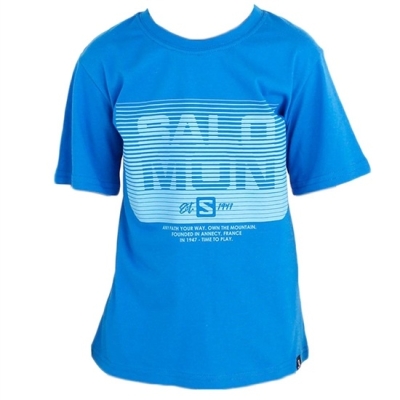 Kids' Salomon TOMMY SS B T Shirts Blue | US-IXLE870