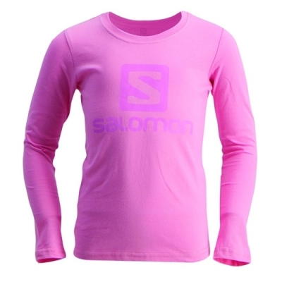 Kids' Salomon WARRIOR LS G T Shirts Pink | US-PJBU231