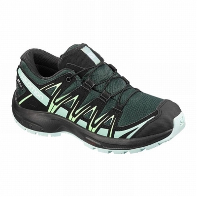 Kids' Salomon XA PRO 3D CLIMASALOMON WATERPROOF Trail Running Shoes Green / Black | US-FZYC518