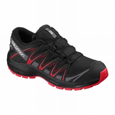 Kids' Salomon XA PRO 3D CLIMASALOMON WATERPROOF Trail Running Shoes Black | US-UXVY064