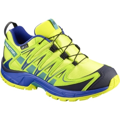 Kids' Salomon XA PRO 3D CSWP J Trail Running Shoes Yellow / Blue | US-LUCX178