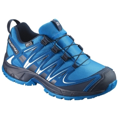 Kids' Salomon XA PRO 3D CSWP J Trail Running Shoes Blue / Navy | US-YWXF843