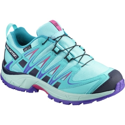 Kids' Salomon XA PRO 3D CSWP K Trail Running Shoes Turquoise | US-SDKA935