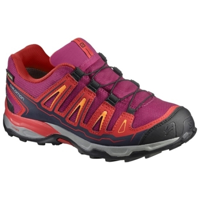 Kids' Salomon X-ULTRA GTX J Hiking Shoes Purple / Orange | US-UITR398