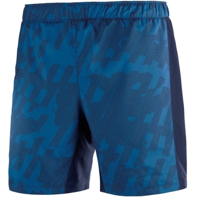 Men's Salomon AGILE 2IN 1 M Shorts Blue | US-SJCA627