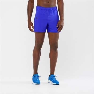 Men's Salomon AGILE 5 RUNNING Shorts Blue | US-OPGB245