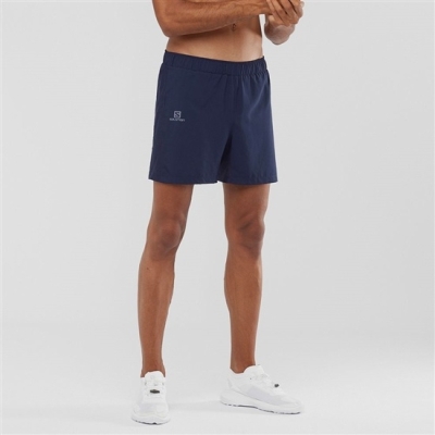 Men's Salomon AGILE 5 Shorts Navy | US-MXBL503