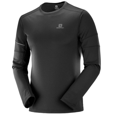 Men's Salomon AGILE LS M T Shirts Black | US-AJFT032