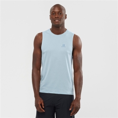 Men's Salomon AGILE M Tank Ashley Blue | US-RMKI840