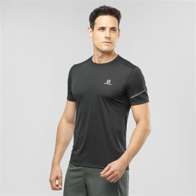 Men's Salomon AGILE Tops Black | US-OQLI273