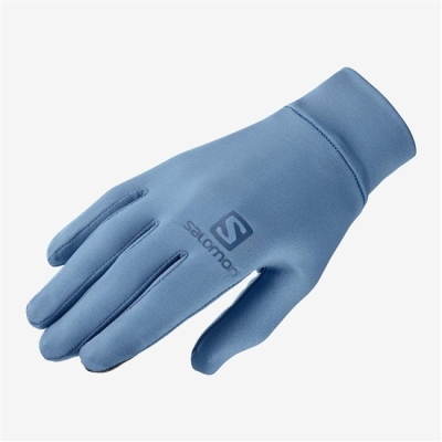 Men's Salomon AGILE WARM U Gloves Blue | US-JDIQ960